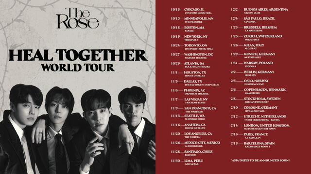 The Rose, grupo de k-pop y k-rock, anuncia gira mundial. Foto: Transparent Arts