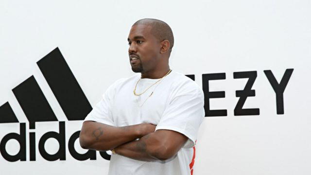 Kanye West en un evento promocional de Adidas.