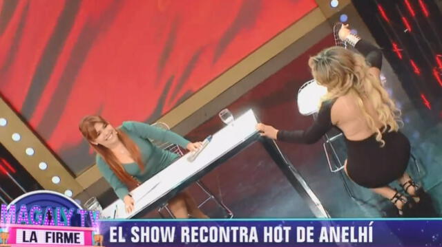 Anelhí Arias se apoderó de todas las miradas en el set del programa "Magaly TV, la firme". (Foto: captura)