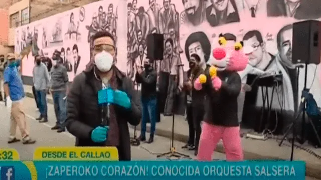 Zaperoko dona almuerzos y desinfecta calles en el Callao durante transmisión en vivo con Mujeres al mando. Foto: Captura Latina.