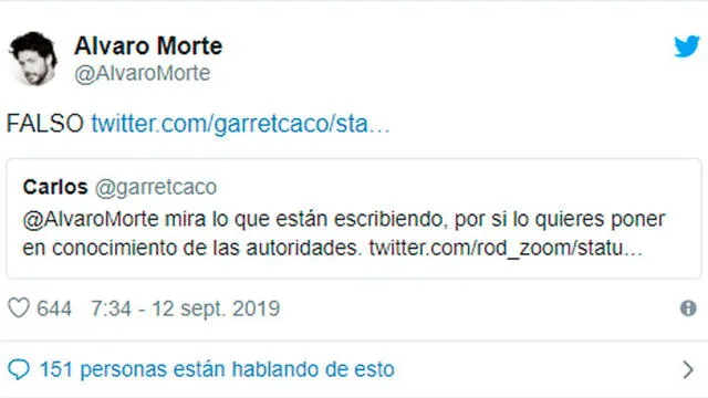 Alvaro Morte twitter