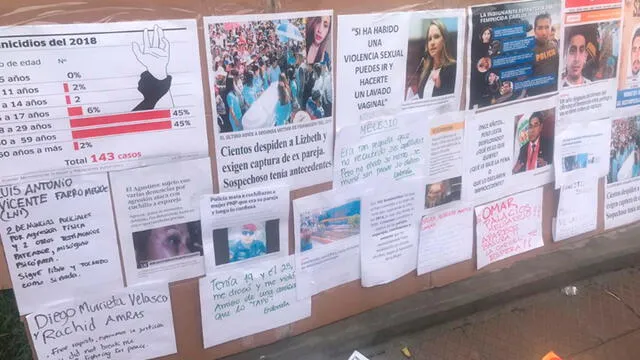 Mural con denuncias de varios tipos de violencia contra la mujer son expuestos en el Óvalo de Miraflores. Créditos: Claudia Acuña / La República.