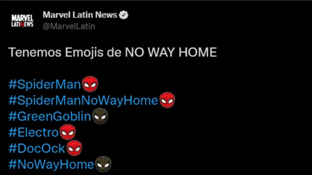 En relación a la nueva película Spider-Man: no way home, Twitter ha lanzado nuevos emojis. Foto: captura Twitter