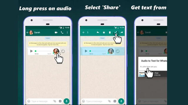 WhatsApp: cómo convertir los audios que te mandan a la app en mensajes de texto