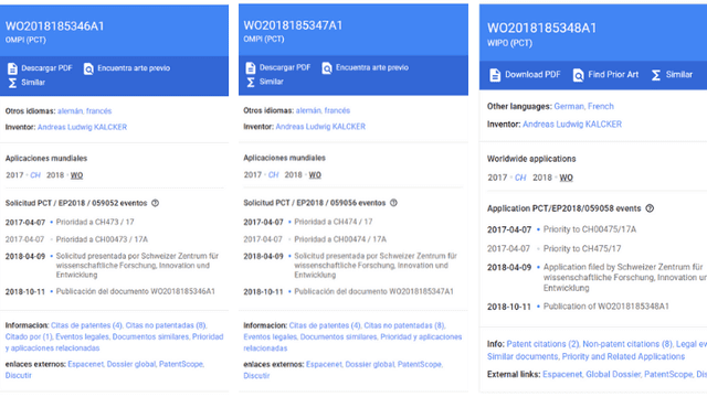 Patentes registradas datan del 2017 y 2018.