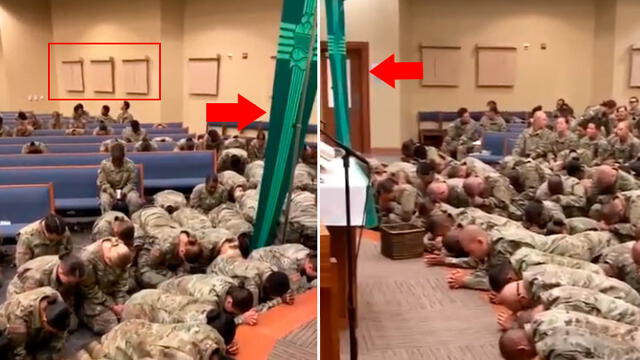 Capturas del video viral de soldados estadounidenses.