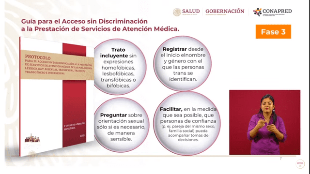 Protocolo para acceder sin discriminación a la prestación de servicios médicos en México. (Foto: Captura)