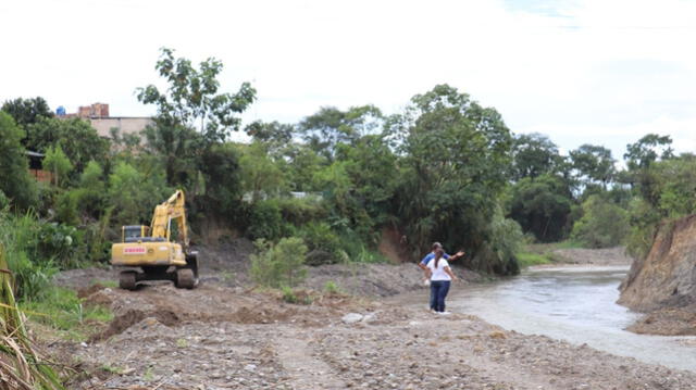 Inspección de los trabajos de limpieza del cauce del río Yuracyacu