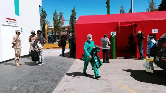Modulo se encuentra en el estacionamiento del Hospital COVID-19 de Arequipa.