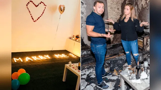 Prepara velada romántica para pedirle matrimonio a su novia, pero termina incendiando su casa