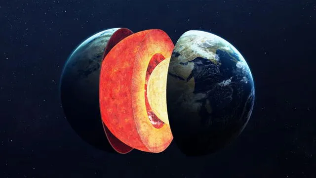 Interior de la Tierra: superficie, manto, núcleo. Imagen: iStock.