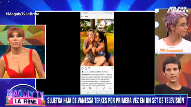 Hija de Vanessa Terkes se luce con su novia en programa de Magaly Medina