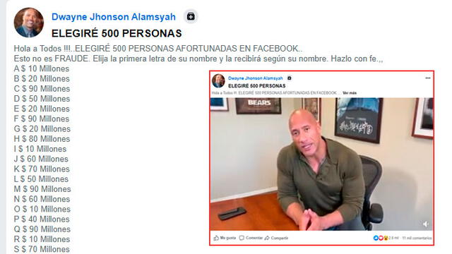 Publicación viral sobre Dwayne 'La Roca' Jhonson es falsa.