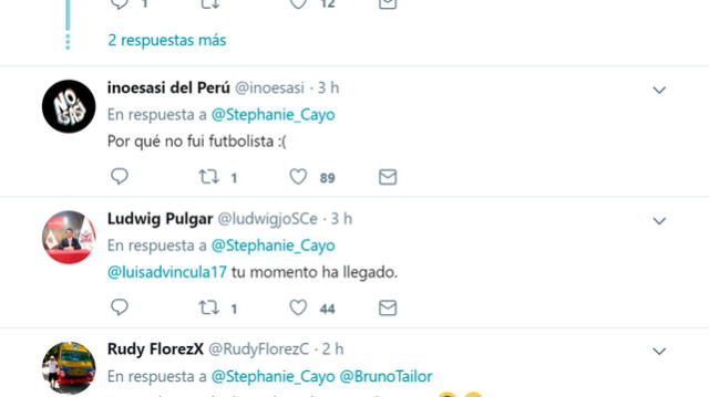 Tuits de algunos usuarios en respuesta a Stephanie Cayo