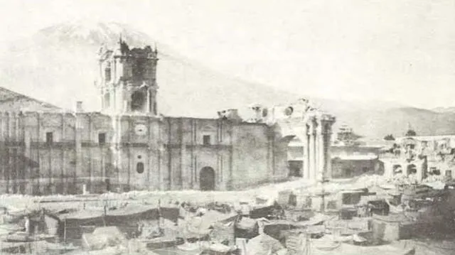 El terremoto del 13 de agosto de 1868 destruyó considerablemente la Ciudad Blanca. Foto: archivo Departamental de Arequipa