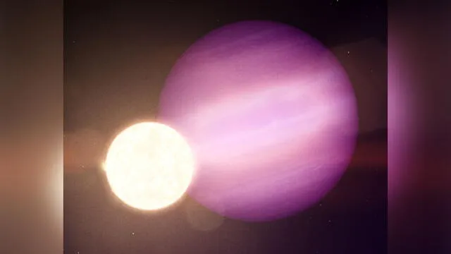 Ilustración del planeta WD 1856 b y su estrella. Crédito: NASA.