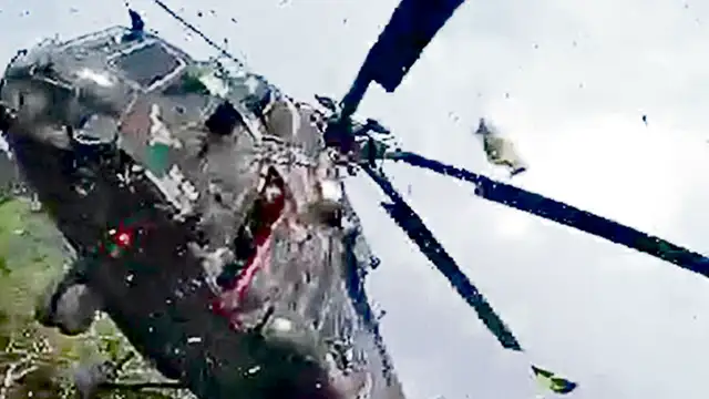 Helicóptero siniestrado transportaba bidones de gasolina y balones de gas Helicóptero siniestrado transportaba bidones de gasolina y balones de gas