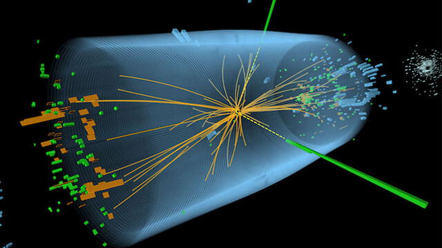 Choque de protones que permitió detectar el bosón de Higgs. Fuente: CERN.