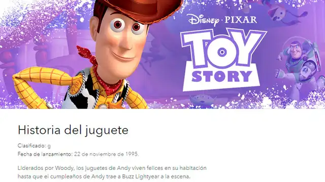 Toy Story fue estrenada en noviembre de 1995.