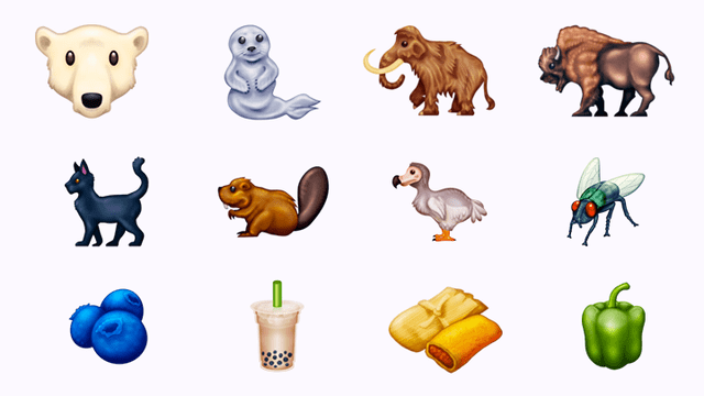 Los nuevos emojis de animales y comida que llegarán a WhatsApp.