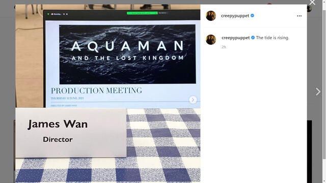 James Wan, director de la cinta, ha compartido la noticia a través de sus redes sociales. Foto: Instagram/@creepypuppet