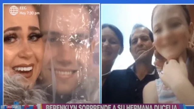 Ducelia Echevarría rompe en llanto al reencontrarse con su hermano en día de su cumpleaños número 28. Foto: Captura América TV.