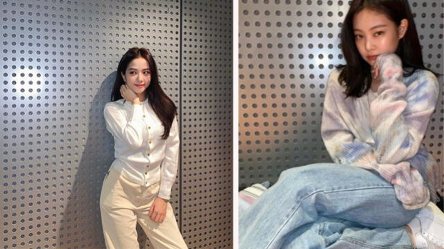 Jisso y Jennie subieron fotografías a Instagram en lo que parece ser su estudio de grabación o prácticas.