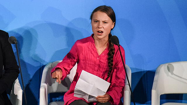 Greta Thunberg, la joven activista que enfrentó al poder político del mundo en la ONU. Foto: AFP