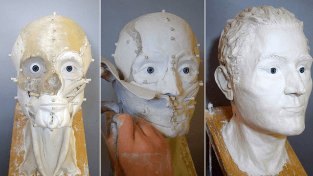 El trabajo de recreación del rostro a partir del cráneo requiere el conocimiento de varias especialidades. Foto: Actualidad RT