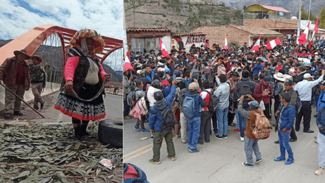 Bloqueos en puente (Canchis) y protestas en Quispicanchi