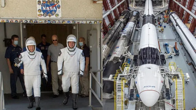 Dos astronautas abordarán la Crew Dragon para acoplarse a la ISS. Foto: AFP