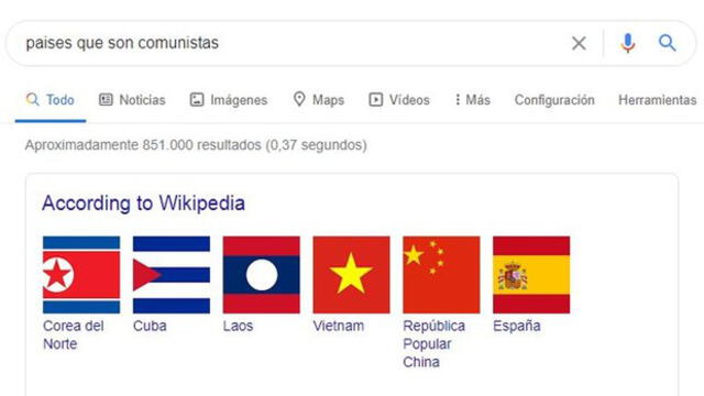 Así es como aparece España en la búsqueda de Google. (Foto: ABC)