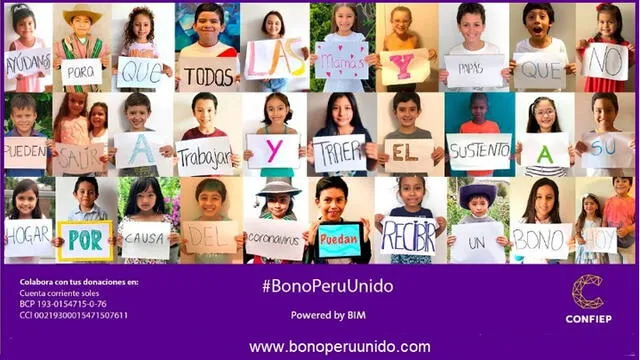Página de la Confiep: Bono Perú Unido