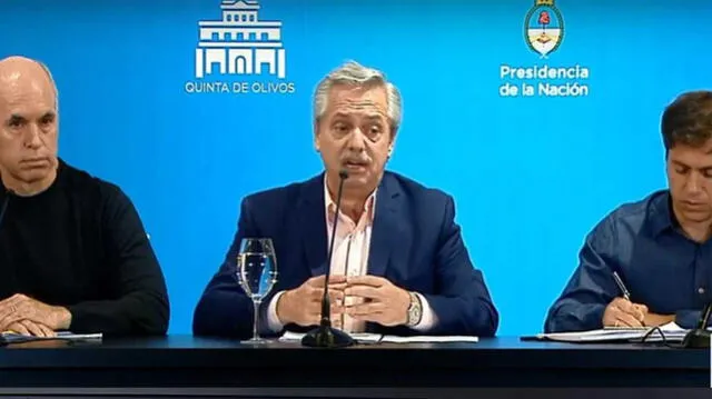 Alberto Fernández en conferencia de prensa. Foto: difusión