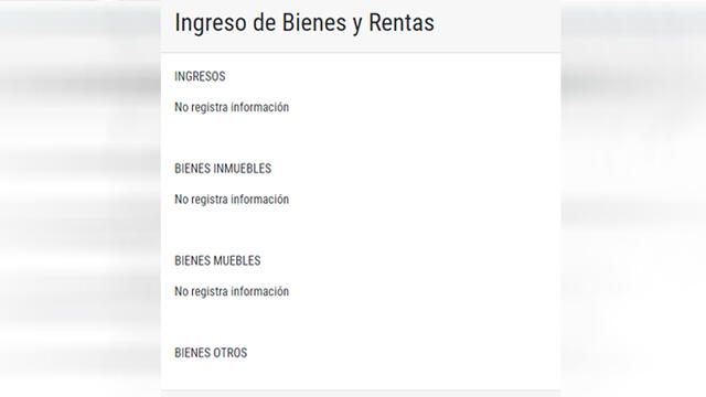 Declaración de ingresos y bienes del virtual congresista por Madre de Dios, Alex Lozano. Foto: captura de pantalla