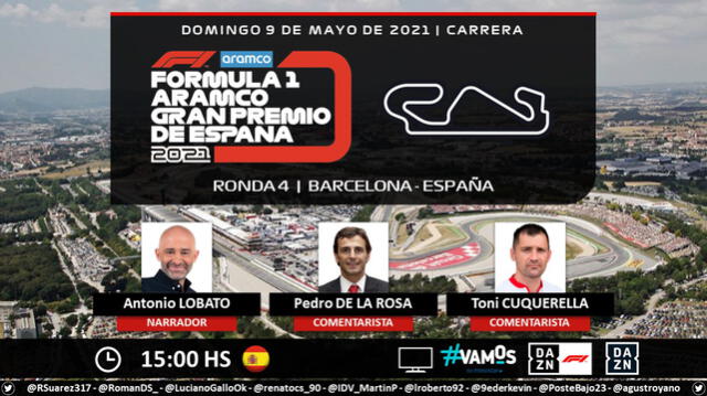 Gran Premio de España vía DAZN. Foto: Puntaje Ideal/Twitter