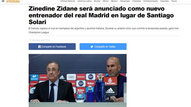 Real Madrid: así informó la prensa mundial el regreso de Zidane [FOTOS] 