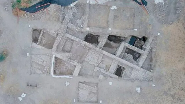 Foto aérea del perímetro de la iglesia. Foto: Center of the Study of Ancient Judaism and Christian Origins.