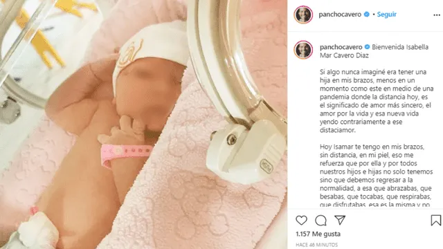 Pancho Cavero y la actriz Ximena Díaz se convierten en padres de una niña llamada Isabella Mar. Foto: Captura Instagram.