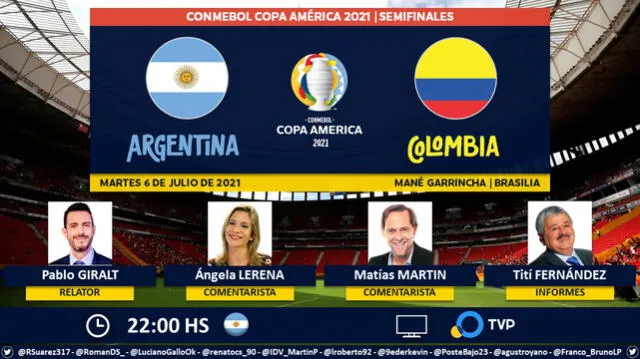 Argentina vs Colombia por TV Pública. Foto: Puntaje Ideal/Twitter