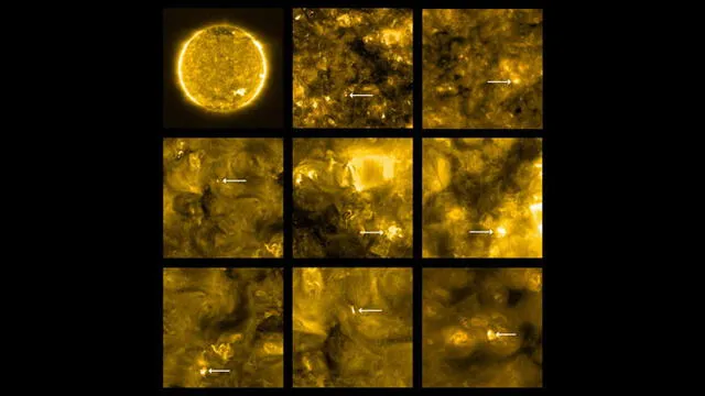 Imágenes del Sol tomadas por la Solar Orbiter. Crédito: ESA/NASA.