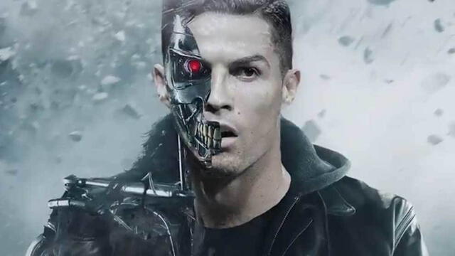 Cristiano Ronaldo vestido de 'Terminator'