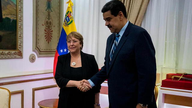 Alta Comisionada de Derechos Humanos de la ONU reunida con Nicolás Maduro. Foto: Infobae.