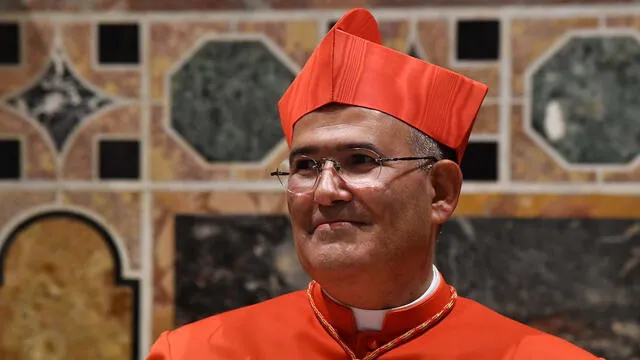 El nuevo cardenal, prelado portugués José Tolentino Mendonca después de su nombramiento por el Papa.