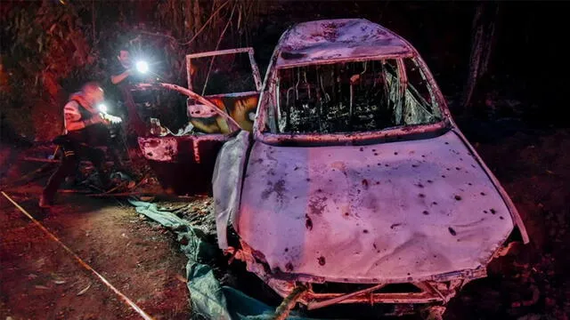 Así quedó el vehículo de Karina García, la candidata a la alcaldía de Suárez asesinada recientemente. Foto: AFP