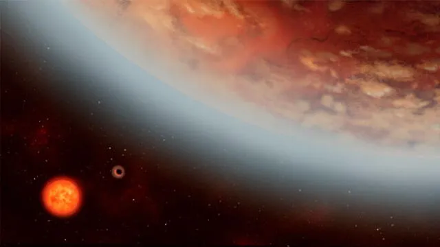 K2-18b tendría una atmósfera aún más húmeda que la de la Tierra. Imagen: NASA.