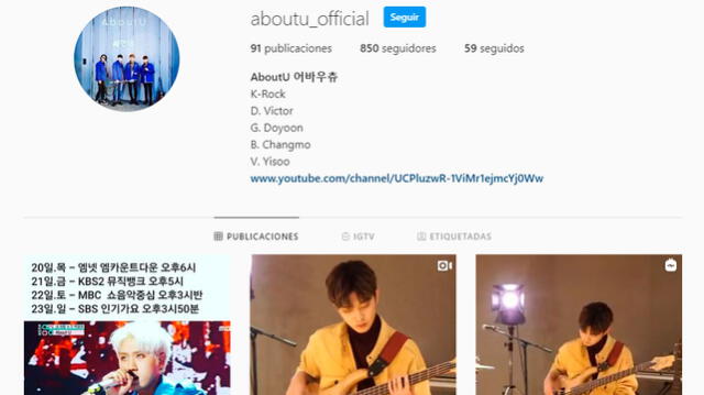 ABOUT U en Instagram