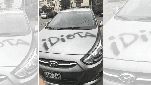 Facebook: estacionó donde no debía y transeúntes le pintan el auto [FOTOS]