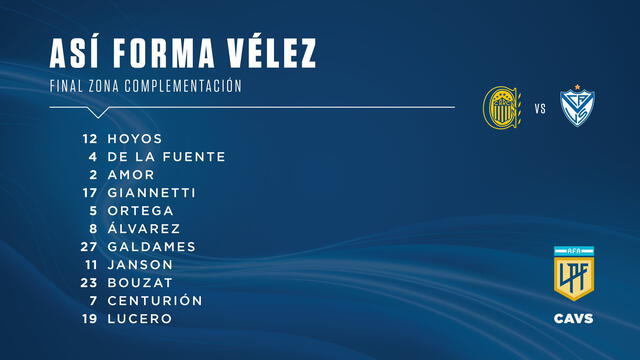 Equipo titular del Fortín. Foto: Vélez Sarsfield/Twitter