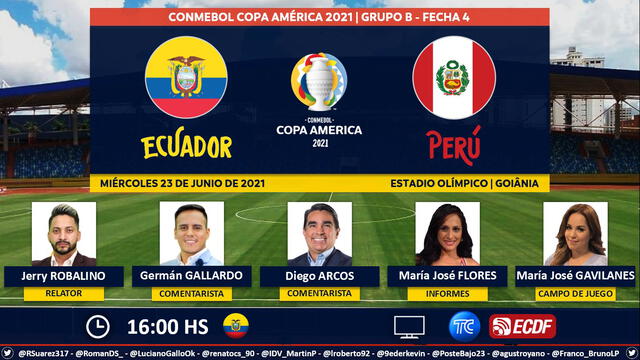 Ecuador vs Perú por TC Televisión. Foto: Puntaje Ideal EC/Twitter